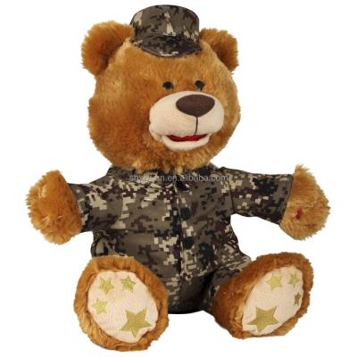 China High Quality Plush Army Teddy Bear Toy Soldier Ground Forces Teddy Bear for sale