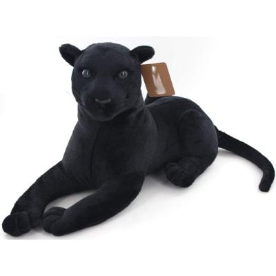 China Black Furry Plush OEM Plush Simulation Jungle Leopard Toy Animal for sale