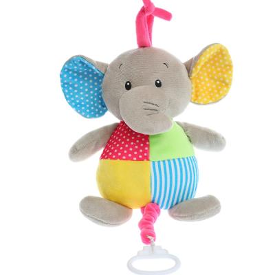 China Plush Baby Toys Sleep Comfort Newborn Musical Rattle Toy Doll Plush Elephant Baby Soporific Toy for sale