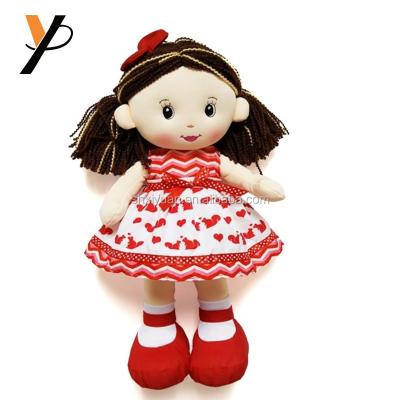 China Toy Wholesale Girl Gifts Custom Soft Plush Rag Doll Soft Stuffed Doll For Kids for sale