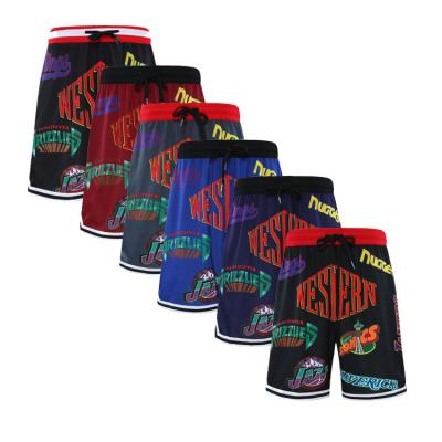 China Custom Retro Old School Vintage Logo QUICK DRY Streetwear Just Style Mens Don Basketball Shorts for sale