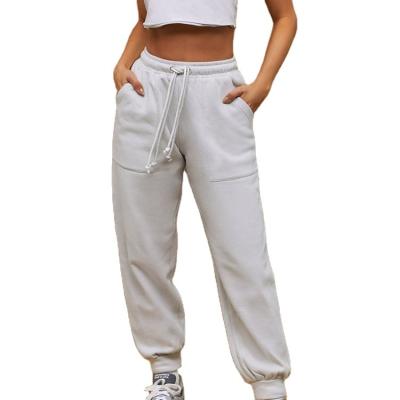 China QUICK DRY High Waist Gym Womens Sports Trousers Ladies Drawstring Jogger Running Casual Pants for sale