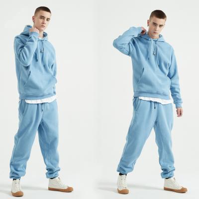 China 2021 Breathable Men Cotton Sweat Suits 2 Piece Design 2 Piece Cotton Hoodie Jogger Suit Mens Sweatpants And Hoodie Fashionable Set for sale