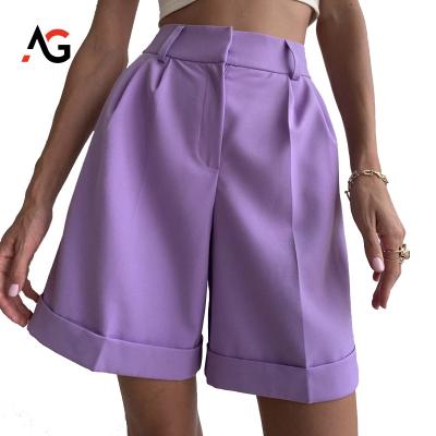 China QUICK DRY High Waist Shorts Women 2021 New Summer Casual Stylish Soft Pants With Sashes Loosen Shorts With Pockets For Ladies for sale