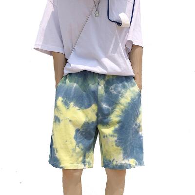 China OEM Breathable Stylish Boy Shorts Youth Tie Dyed Gym Casual Wear Mens Summer Sports Cotton Fleece Mens Custom Sportswear Tracksuit for sale