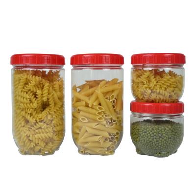 China Freshness Preservation 4 Pieces Set Air Tight Plastic Cereal Food Storage Containers With Lids for sale