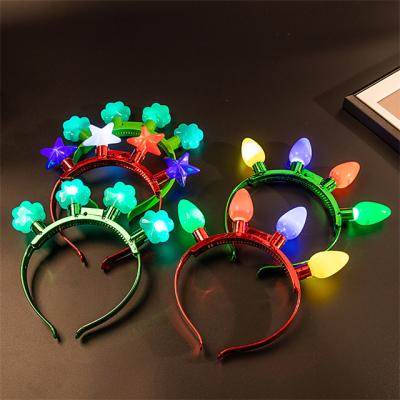 China Creative Christmast Ornament Christmas Decoration LED Light Up Star Shape Bulbs Hair Band for sale