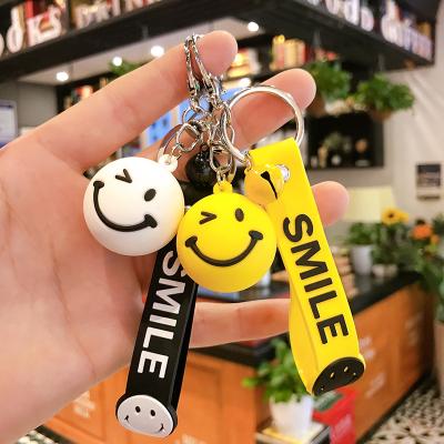 China 3D Cartoon Hot Smile Ins PVC Fashion Custom Sale Pendant Key Chain for sale