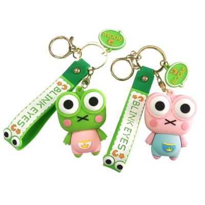 China Hot Sale Cute Fashion Cartoon 3D Decompression Tight Frog Pendant Custom Key Chain for sale