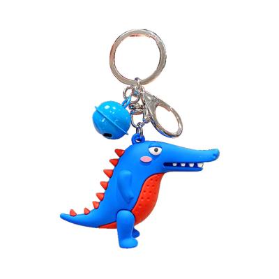 China Fashion Cartoon Creative Cheap Animal Series Cute Dinosaur With Small Pendant Bell Key Chain for sale