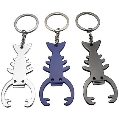 China Wholesale Fashion Web Celebrity Small Lobster Bottle Opener Key Ring Creative Metal Beer Bottle Opener Advertising Products for sale