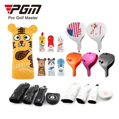 China Protect Golf Club Head PGM Custom Logo Golf Club Head Cover Set Driver Putter Iron Golf Headcover for sale