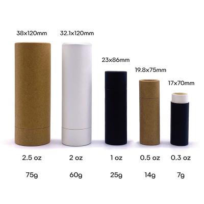 China Recyclable Custom Cosmetic Cylinder Wrap Around Tube Kraft Cardboard Paper Lift Up Lipstick Paper Lip Balm Tube for sale