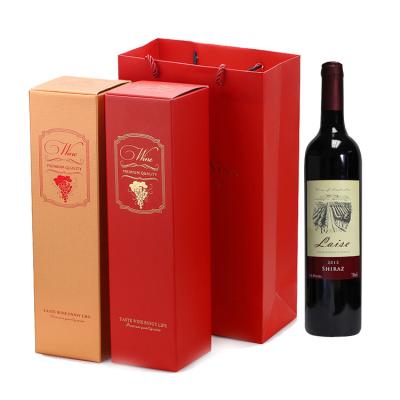 China Custom Luxury Wrapping Paper Packaging Recycled Cardboard Red Wine Box Glass Bottles Champagne Wine Alcohol Gift Boxes Gift Materials for sale