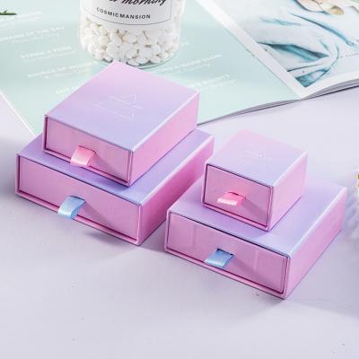 China High-End Luxury Custom Jewelry Drawer Box and Microfiber Jewelry Packaging Paper Pouch with Button Logo Printed Custom for sale