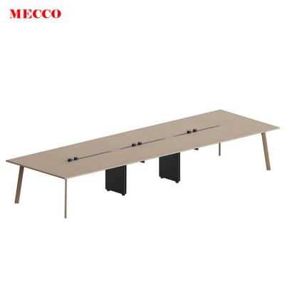 China Convertible Modern Simple Meeting Room Solid Conference Table Table For Conference Brown Color Office Furniture Wooden Meeting Table for sale