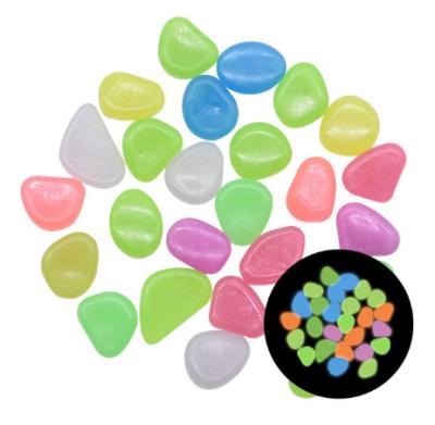 China Durable Hot Selling 50 Pcs Glow in Dark Garden Pebbles Glow Stones Rocks Decor Luminous Stones for Walkways Garden Path for sale