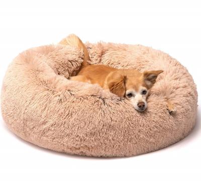 China Viable Dog Bed For Cat House Round Plush Mat Big Large Small Sofa Pillow Cat Dog Bed for sale