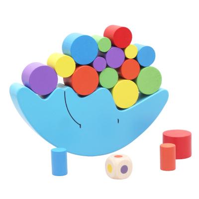 China New Moon Wholesale Safety Balance Wooden Game Kids Wooden Educational Toys For Children Toys Balancing Blocks for sale