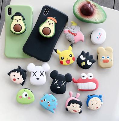 China Cute Waterproof Universal Cartoon Avocado Stand Phone Holder Mobile Phone Holder Socket Accessories Increasing Position for sale