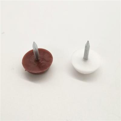 China Modern White PE 16mm Plastic Color Furniture Feet Decorative Nails for sale