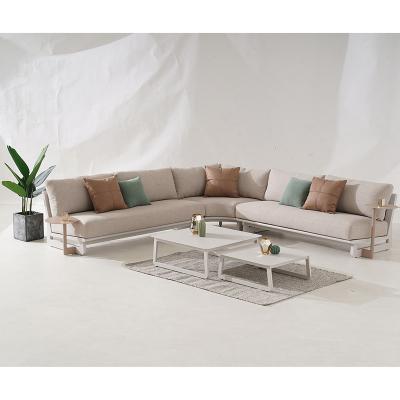 China Modern patio furniture modern aluminum. Super Wide Frame 50mm Rattan Woven On Back Garden Sofa Sets for sale