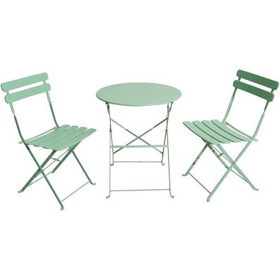 China Durable Patio Bistro Table Sets, Foldable 3 Pieces Balcony Folding Bistro Chairs And Table Sets for sale