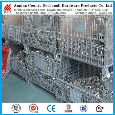 China 2000KG Warehouse Storage Cage Mesh Security Wire Cage Metal Bin for sale