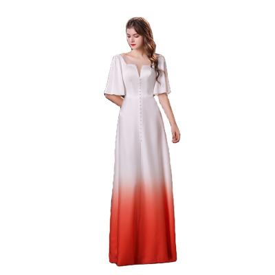 China Cheap customized gradident color luxury long women evening dresses elegant for sale