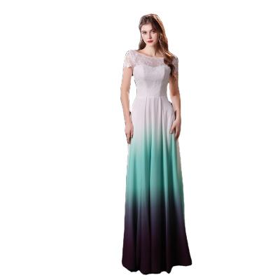 Cina Fashion design prom dress distributor ladies evening party dress gradient color bandage bridesmaid dress in vendita