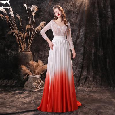 China Wholesale modern customized size cheap polyster fancy sleeveless flower long lace bridesmaid dress for wedding for sale