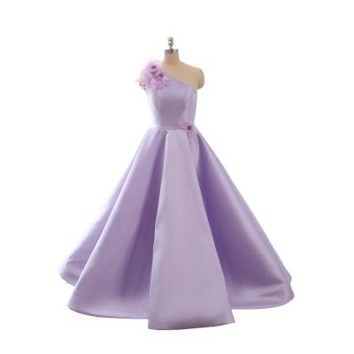 China Popular Purple Mikado/satin floor/short length Birthday Party Gown Supplier of bridesmaids dress kid weeding for sale