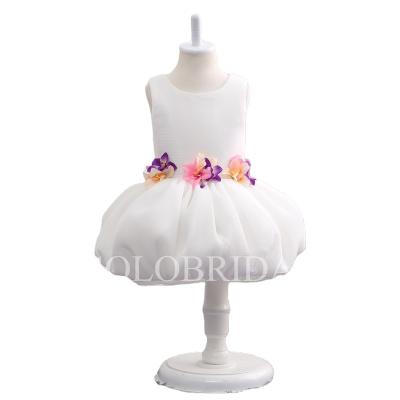 China Round neck baby dress tutu flower wedding white flower girl dress oem factories outong for sale