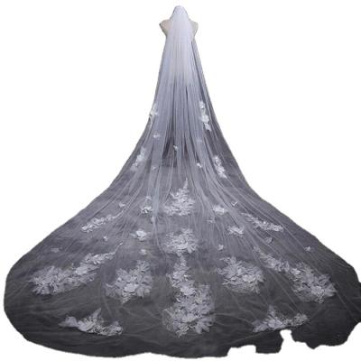 Китай 2021China direct manufacturer of bridal veil wedding dress accessories wedding veil with comb wholesale price lace bridal veils продается