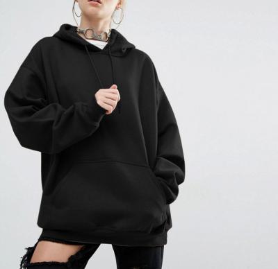 China Plus Size Plain High Quality Wholesale Loose Women's Blank Black Hoodie for sale