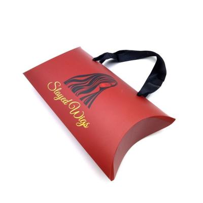 China Custom Creative Biodegradable Pillow Box Packaging For Hair Extensions for sale