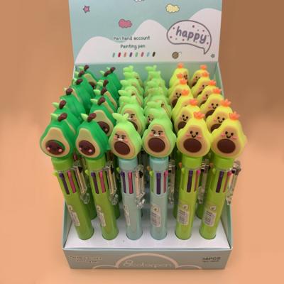 China New Arrival Eco Friendly Customized Logo Printing Avocado Eight Color Eco Friendly Ballpoint Pen for sale