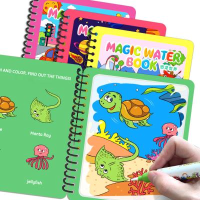 China Water Eco-Friendly Magical Coloring Books Nature Kids Magic Pen Painting Animals Kids Drawing Book for sale