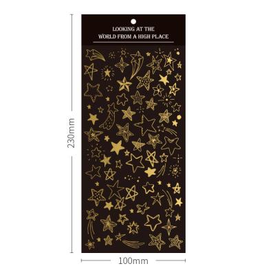 China Smooth surfaces register 2021 creative hot sekling material stickers star gold plated snowflake stickers for sale