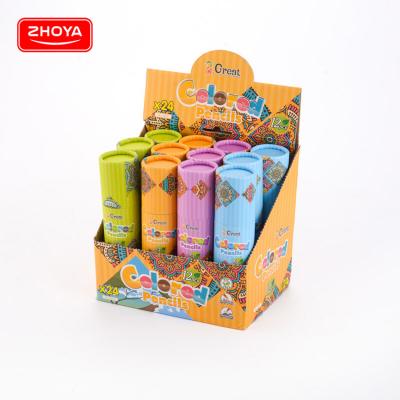 China Eco-Friendly Promotional Hot Sale Supplies Hand Painted Crayon Art Pen, Colored Pencil Set Color Painting Pencil In Paper Tube for sale