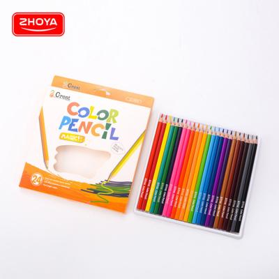 China Chinese Manufacturer Eco-friendly Promotional Pencil Sharpened Wooden Colored Pencil , 24pcs Non-Toxic Pencil Color For Kids for sale