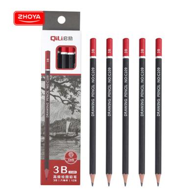 China Eco-friendly Promotional Pencil Custom Art Sketch Pencil, Non-Toxic 3B Environmental Protection Sketch Pencils For Drawing for sale