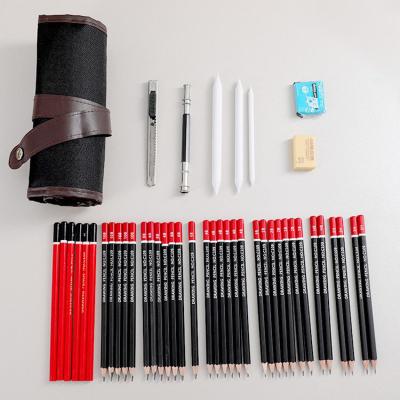 China 2021 New Products Eco-friendly Promotional Opp Pencil Bag Packing Customized Professional Sketching Pencils Set For Drawing for sale