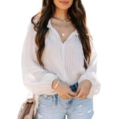 China Anti-pilling OEM ODM low price customized ladies tops blouse translucent natural chiffon tops and blouses women for sale