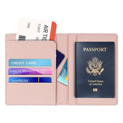 China RFID Blocking Protect New Genuine Leather Saffiano Passport Holder Cover Leather Passport Holders Wallets for sale