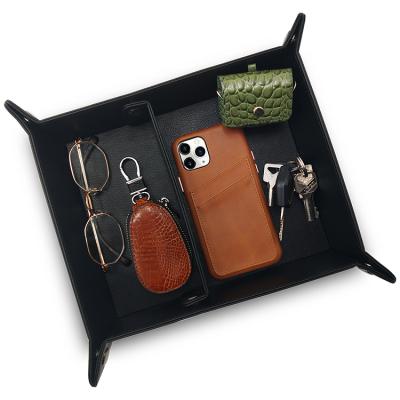 China Classic Elegant Vintage Good Quality Leather Vintage Good Quality Leather Detachable Watch Tray Organizer Storage Detachable Watch Jewelry Restaurant Restaurant Home Office Home for sale