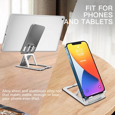 China Aluminum Drop Shipping Foldable Portable Mobile Phone Stand Desktop Aluminum Cell Phone Stands for sale