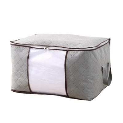 China Viable Factory Price Handles Double Zipper Organizer For Quilt Clothes And Cloth Packing Bags Foldable Quilt Covering Storage for sale