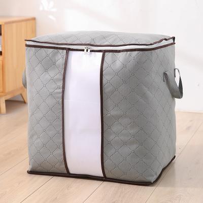 China Sustainable Comforter Storage Packaging Bags Double Handles Zipper Organizer For Clothes And Foldable Cloth Covering T/T Comforter Factory Price for sale