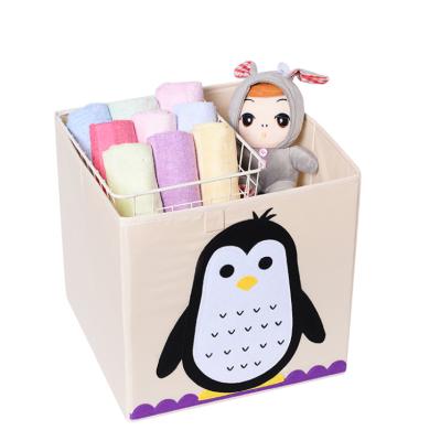 China Promotion Kids Collapsible Cloth Toy Storage Box Nonwoven Storage Bin for sale